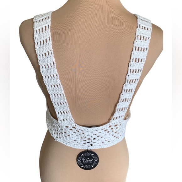 white crochet summer tops size L - Picture 3 of 11
